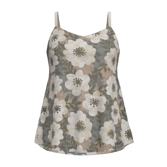 LuLaRoe Maya 3XL Gray/Brown Floral Camisole Mesh Top - Picture 1 of 5